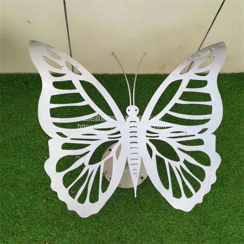 小区不锈钢发光蝴蝶雕塑定制